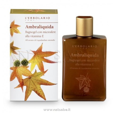 Erbolario - Ambraliquida - Bagnogel con microsfere alla vitamina E - 250ml | Bagnoschiuma e shampodoccia |  Erboristeria Natsabe: vendita online | erbe officinali, tisane, integratori