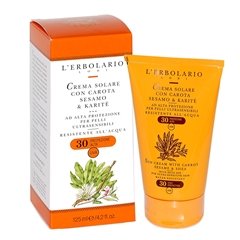 Solari PROTEZIONE 30 - Crema Solare alla carota, Sesamo e Karitè - 125ml