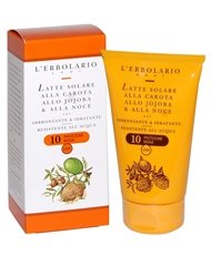 Solari PROTEZIONE 10 - Crema Solare Latte alla Carota, Jojoba e Noce - 125ml