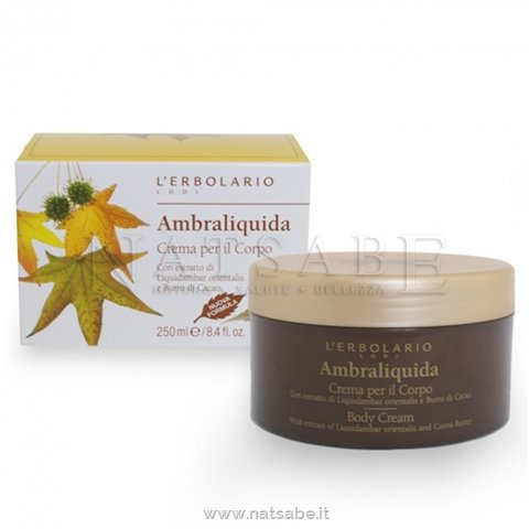 Erbolario - Ambraliquida - Crema per il Corpo - 250ml | Creme corpo |  Erboristeria Natsabe: vendita online | erbe officinali, tisane, integratori