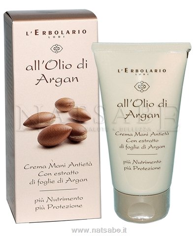 Erbolario - Linea all'Olio di Argan - Crema Mani Antietà - 75 ml | Creme mani |  Erboristeria Natsabe: vendita online | erbe officinali, tisane, integratori