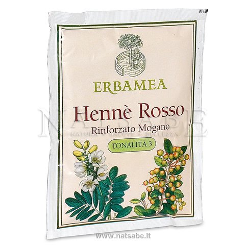 Erbamea - Hennè Rosso Rinforzato Mogano tonalità 3 - 100 g | Hennè per capelli |  Erboristeria Natsabe: vendita online | erbe officinali, tisane, integratori