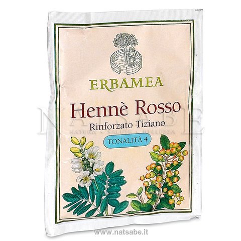 Erbamea - Hennè Rosso Rinforzato Tiziano tonalità 4 - 100 g | Hennè per capelli |  Erboristeria Natsabe: vendita online | erbe officinali, tisane, integratori