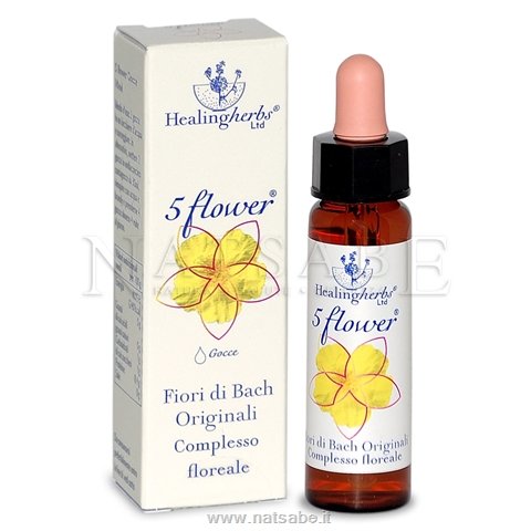 Healingherbs - Fiori di Bach - Five Flower Rescue bio (Primo Soccorso) - 10ml | Fiori di Bach da 10ml |  Erboristeria Natsabe: vendita online | erbe officinali, tisane, integratori