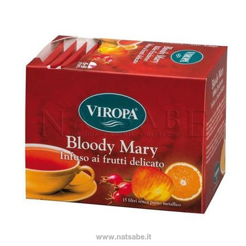 Viropa - Infuso ai frutti delicato Bloody Mary - 15 filtri da 2.8 g | Tisane filtro |  Erboristeria Natsabe: vendita online | erbe officinali, tisane, integratori