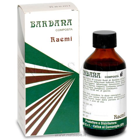 Raemil - Bardana composta - 100 ml | Fegato e Depurazione |  Erboristeria Natsabe: vendita online | erbe officinali, tisane, integratori