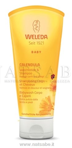 Weleda - Linea Calendula Baby - Shampodoccia Babywash Corpo e Capelli - 200 ml | Igiene Prima Infanzia |  Erboristeria Natsabe: vendita online | erbe officinali, tisane, integratori