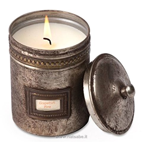 Himalayan - Handmade Candles - Candela Profumata in Lattina Anticata - Grapefruit Pine - 283 g | Candele in lattina |  Erboristeria Natsabe: vendita online | erbe officinali, tisane, integratori