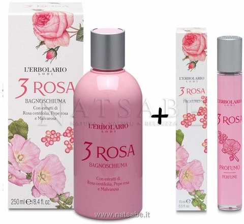 Erbolario - 3 Rosa - Confezione Regalo Duo (Bagno + Profumo) | Confezioni Regalo Erbolario |  Erboristeria Natsabe: vendita online | erbe officinali, tisane, integratori