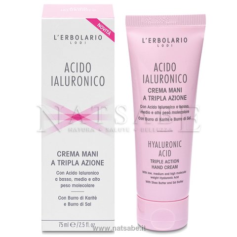 Erbolario - Acido Ialuronico Tripla Azione - Crema Mani - 75 ml | Creme mani |  Erboristeria Natsabe: vendita online | erbe officinali, tisane, integratori