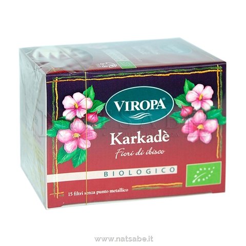 Viropa - Infuso di Karkadè da agricoltura biologica - 15 filtri | Tisane filtro |  Erboristeria Natsabe: vendita online | erbe officinali, tisane, integratori