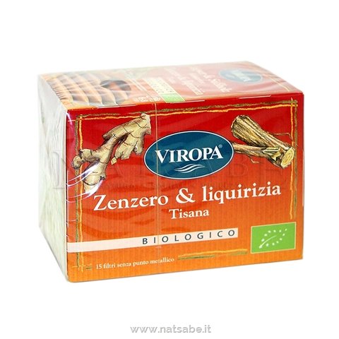 Viropa - Infuso di Zenzero e Liquirizia da agricoltura biologica - 15 filtri | Tisane filtro |  Erboristeria Natsabe: vendita online | erbe officinali, tisane, integratori