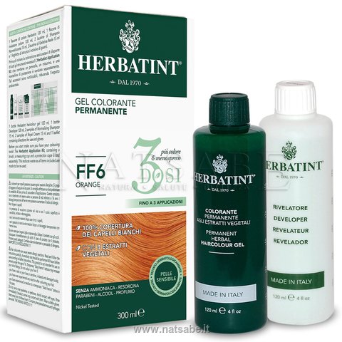 Bierba (Herbatint) - Tinte per capelli Herbatint FF6 Orange - 300 ml | Tinte vegetali |  Erboristeria Natsabe: vendita online | erbe officinali, tisane, integratori