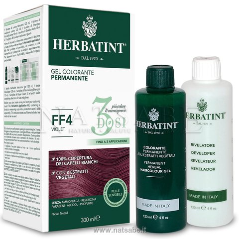 Bierba (Herbatint) - Tinte per capelli Herbatint FF4 Violet - 300 ml | Tinte vegetali |  Erboristeria Natsabe: vendita online | erbe officinali, tisane, integratori