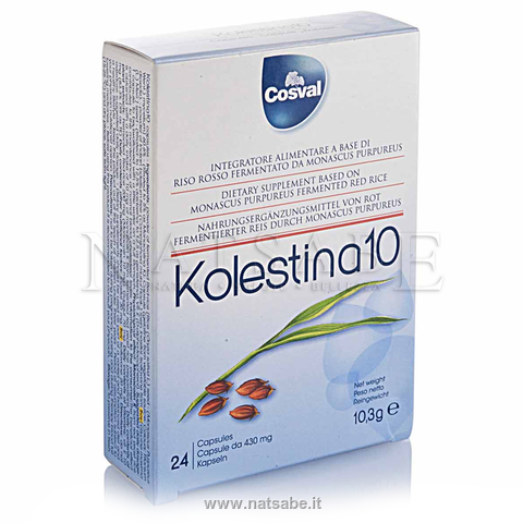 Cosval - Kolestina 10 Complex - 24 capsules 0,54 g each | Cholesterol and Triglycerides | Erboristeria Natsabe: online selling