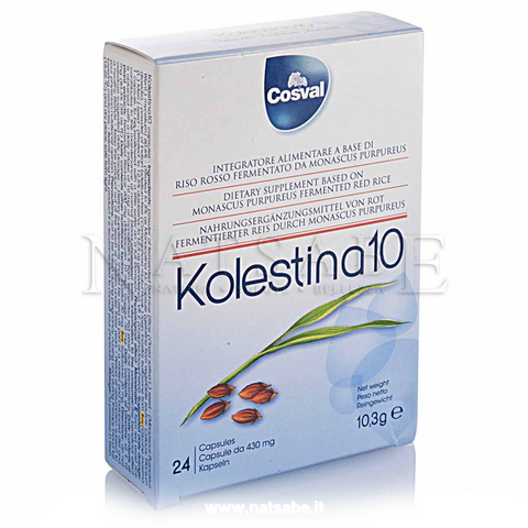 Cosval - Kolestina 10 Complex Riso Rosso -  24 capsule da 0,54 g | Colesterolo e Trigliceridi |  Erboristeria Natsabe: vendita online | erbe officinali, tisane, integratori