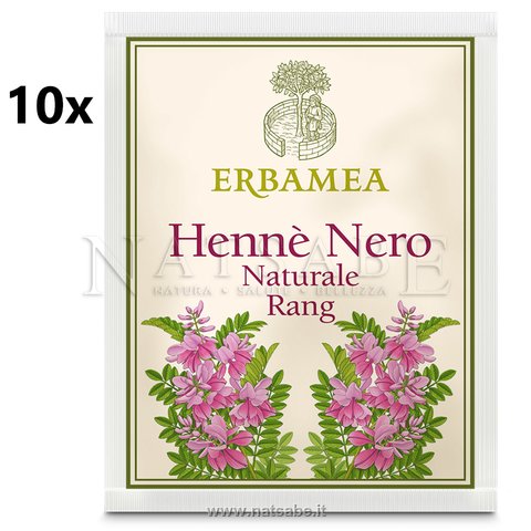 Erbamea - Hennè Naturale Nero Rang - 10 x 100 g | Hennè per capelli |  Erboristeria Natsabe: vendita online | erbe officinali, tisane, integratori