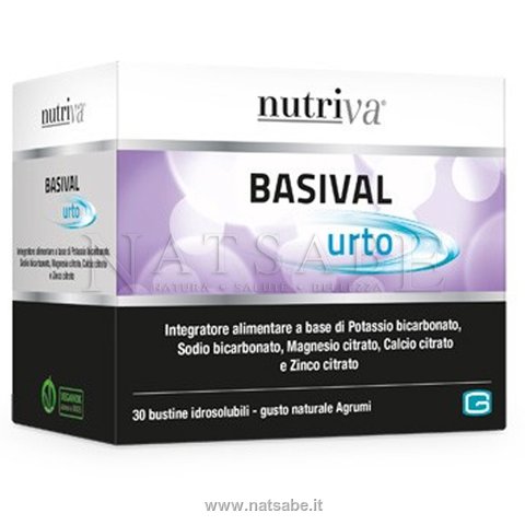 Giuriati Group - Nutriva - Alcalinizzante - Basival Urto - 30 bustine idrosolubili da 4 g | Vitamine e Sali minerali |  Erboristeria Natsabe: vendita online | erbe officinali, tisane, integratori