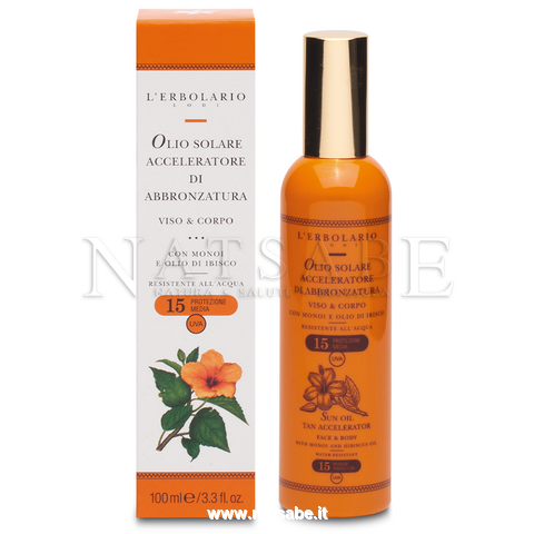 Erbolario - Sun care PROTECTION 15 - Sun Oil Tan Accelerator - 100 ml | Low protection | Erboristeria Natsabe: online selling