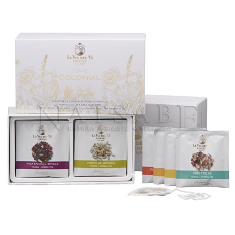 Snak - La Via del Tè - Gidt Set Colonial herbal Teas - 12 cotton filters | Gift Set | Erboristeria Natsabe: online selling