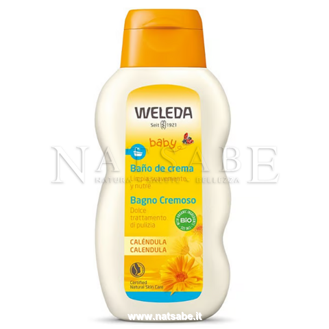 Weleda - Linea Calendula Baby - Bagno cremoso alla calendula - 200 ml | Igiene Prima Infanzia |  Erboristeria Natsabe: vendita online | erbe officinali, tisane, integratori