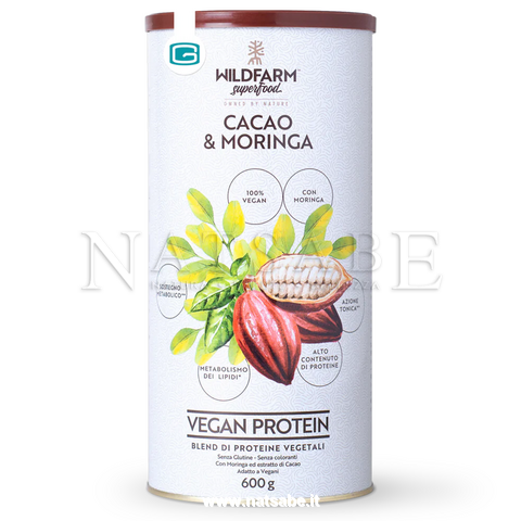 Wildfarm superfood - Vegan Protein - cacao e moringa - 600 g | Energy | Erboristeria Natsabe: online selling