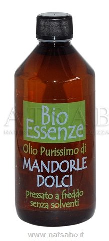 Bio Essenze - Olio Vegetale - Olio di Mandorle Dolci Purissimo - 500ml | Oli vegetali di base |  Erboristeria Natsabe: vendita online | erbe officinali, tisane, integratori