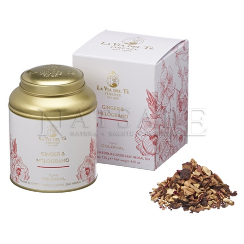 Snak - La Via del Tè - Herbal Tea Ginger and pomegranate - tin 125 g | Gift Set | Erboristeria Natsabe: online selling