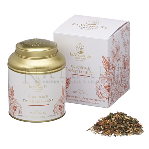 Snak - La Via del Tè - Herbal Tea Turmeric and elderflower - tin 100 g | Gift Set | Erboristeria Natsabe: online selling